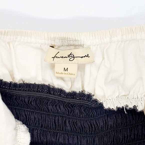 Forever 21 White & Black Colorblock Ruched Hem Halter Dress - Picture 4 of 5